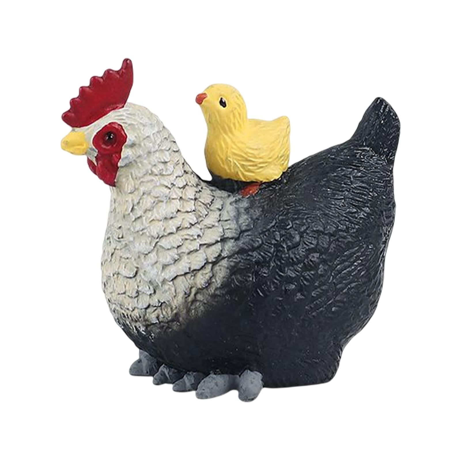 LeeQinersw Simulated Chicken and Chick Poultry Figurines Farm Animal Toys Ornament Delicate