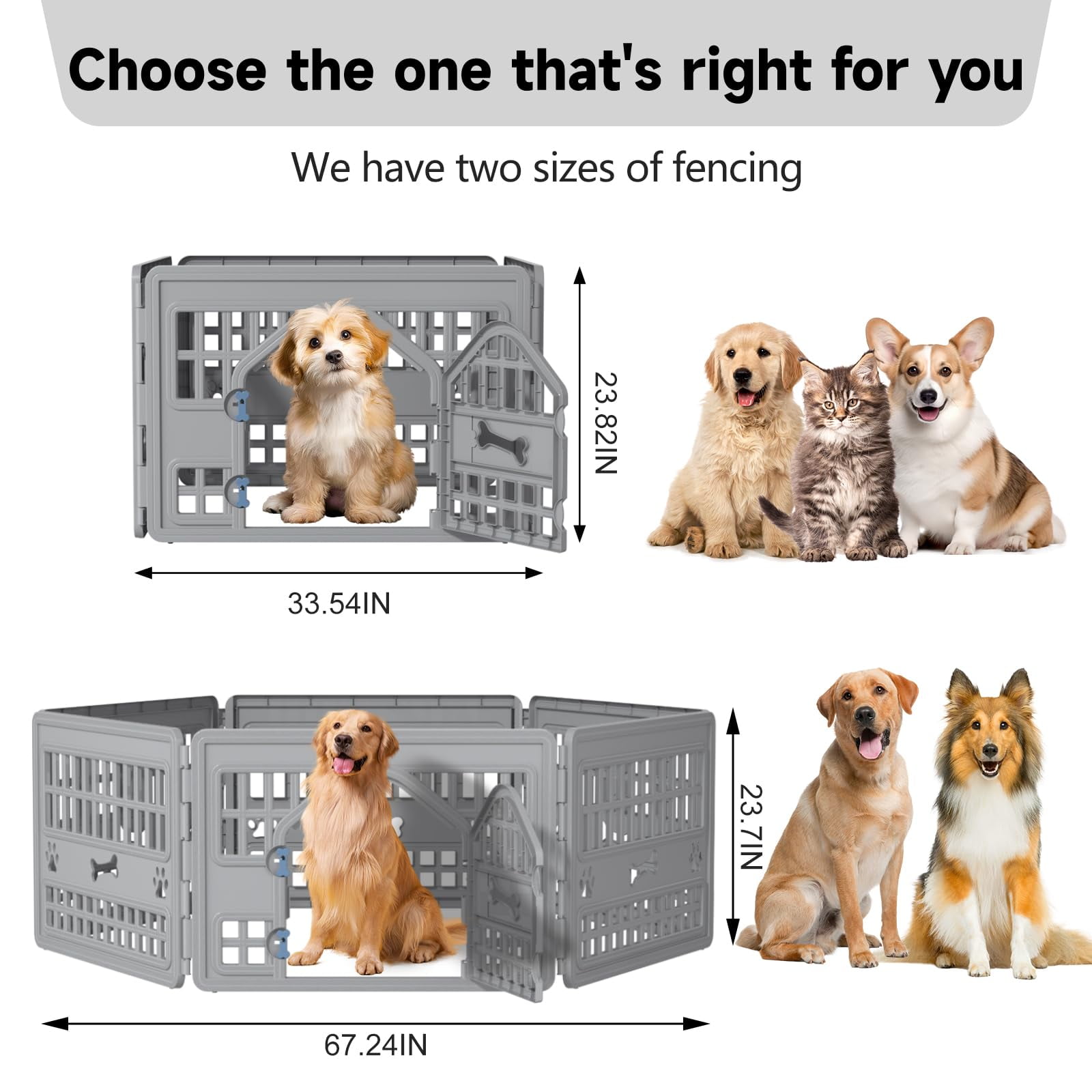6-Panel Pet Playpen for Dogs & Cats - Indoor/Outdoor Safety Gate with Door, Portable Metal Puppy Fence - Easy to Clean & Assemble, Secure Kennel for Small Animals