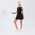 thumbnail image 6 of Women's Sleeveless Exercise Tennis Dress with Shorts, Breathable Golf Workout Athletic Dresses with Undershorts & Pockets, 4 Colors, M-2XL, 2PCS Set, 6 of 7