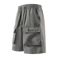 thumbnail image 2 of Dxzfnsa Men's Cargo Shorts Casual Plaid Relaxed Loose Fit Elastic Waist Multi Pocket Pants Regular Big XS-2XL, 2 of 7