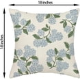 thumbnail image 6 of Spring Pillow Covers 18x18 Inch 2 Pcs Blue Green Hydrangea Flower Decor Throw Pillows Vintage Floral Seasonal Summer Outdoor Decoration Pillowcase Linen Cushion Cover for Couch Sofa, 6 of 6