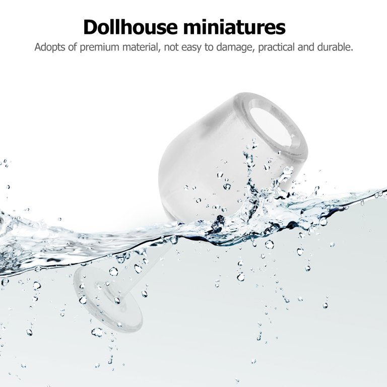 Miniature Wine Glasses | Dollhouse Glassware | Mini Plastic Cups | Doll  House Tableware | Fake Food Craft | Doll Drink | Doll Props (2pcs / 14mm x