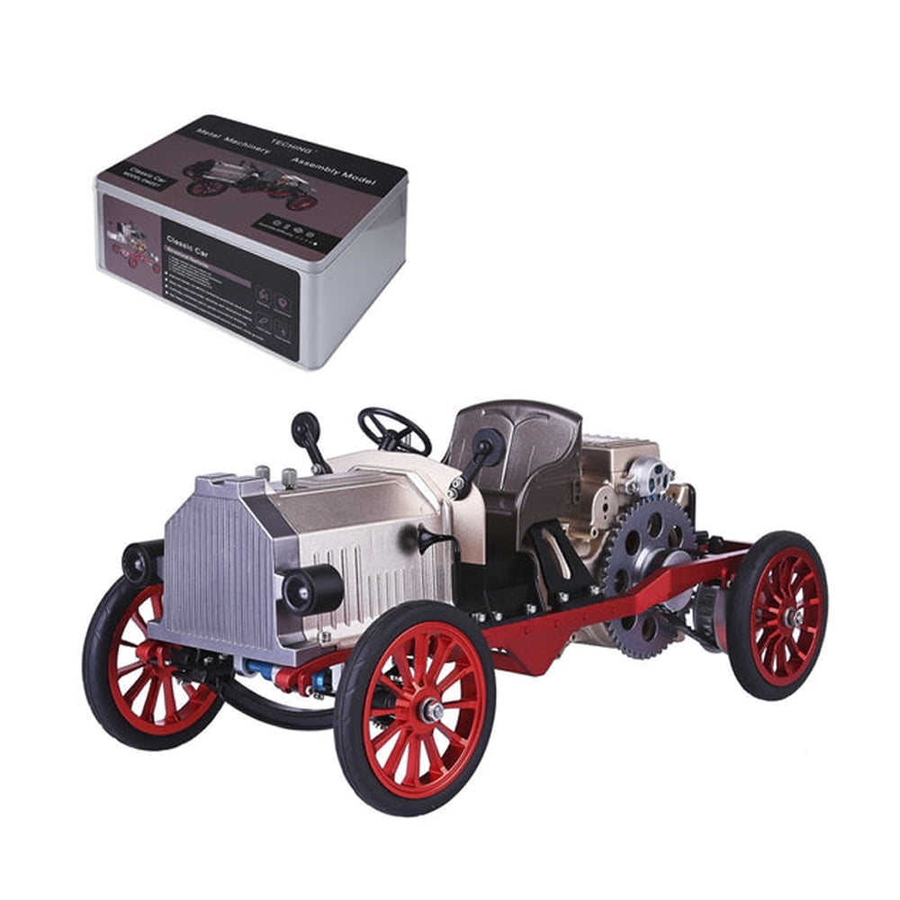 Metalkit Teching Assembly Metal Mechanical Electric Vintage Classic Car Model Kit Play Vehicles Toy