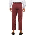 thumbnail image 3 of INSPIRE CHIC Men's Casual Solid Color Flat Front Cropped Ankle-Length Dress Pants Burgundy 28, 3 of 6