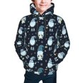 thumbnail image 2 of Bingfone Christmas Gnome blue Pattern Youth Classic Hoodies Soft Hooded Pullover Sweatshirts for Girls and Boys, 2 of 6