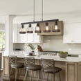thumbnail image 2 of 5-Light Black Farmhouse Island Chandelier for Kitchen Dining Room, 2 of 5
