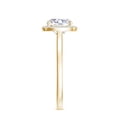thumbnail image 4 of Natural Cushion Shaped Halo Engagement Ring with Moissanite in Yellow Gold Plated/ 925 Sterling Silver| Teardrop April Birthstone, Birthday, Anniversary, Wedding Jewelry, Ring Size 7, 4 of 4