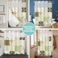 thumbnail image 5 of No Hook Shower Curtain with Snap in Liner, Spring Flower Leaf Buffalo Plaid Waterproof Bath Curtain Double Layers with See Through Top Window, Pastoral Floral Botanical Hotel Shower Curtains 72x84in, 5 of 9
