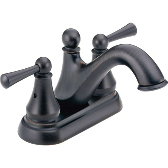 Delta Faucet Haywood Bronze Bathroom Faucet, Centerset Bathroom Faucet, Bathroom Sink Faucet, 2 Handle Bathroom Faucet, Drain Assembly, Venetian Bronze 25999LF-RB