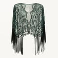 thumbnail image 6 of Jesscasday Vintage Style Evening Wrap with Sequins for Women Long Tassels Women's Top with Fringe for Bridal and Special Occasion, 6 of 16