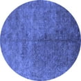 thumbnail image 1 of Ahgly Company Machine Washable Indoor Round Oriental Blue Industrial Area Rugs, 8' Round, 1 of 4