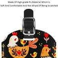 thumbnail image 4 of Square 2Pack PU Leather Rooster Chicken Floral Cruise Luggage Tag with Privacy Cover and Name ID Tag for Travel Handbags Backpacks Luggage Tags, 4 of 6