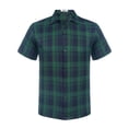thumbnail image 2 of COOFANDY Mens Short Sleeve Button Down Shirt Plaid Button Up Shirts Casual 75% Cotton Work Shirts, 2 of 7