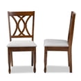 thumbnail image 3 of Bowery Hill Grey Fabric Walnut Finished 2-Piece Dining Chair Set, 3 of 8