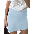 thumbnail image 2 of Women'S 2 Piece Sets Early Fall Front Opening Cardigan and Mini Skirt Knit Outfits Skirt B - Blue L, 2 of 7
