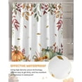 thumbnail image 6 of Thanksgiving Fall Shower Curtain, Sage Green Grey Pumpkins Waterproof Polyester Fabric Fall Bathtub Curtains, Weeping Eucalyptus Leaves Autumn Bathroom Decor Set with Hooks 72 x 72 Inches, 6 of 6