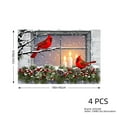thumbnail image 4 of JOOCAR Winter Cardinal Window Scene Linen Table Mats Set of 4 for Home Kitchen Table Decor 12x18 inch, 4 of 5