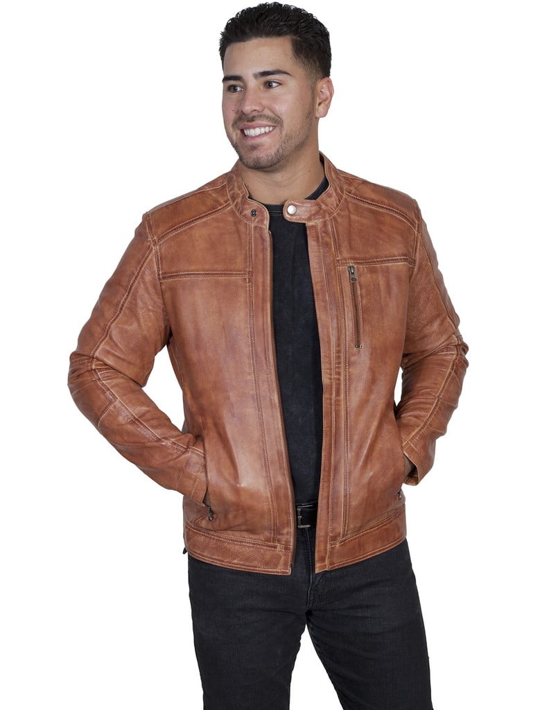 Scully Western Jacket Mens Lightweight Leather Zip Contemporary 531 ...