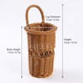 thumbnail image 2 of Handwoven Rattan Wall Hanging Storage Basket,Cylindrical Open Weave Organizer for Bathroom Kitchen Entryway and Boho Home Decor,9.1 Inch, 2 of 7