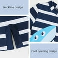 thumbnail image 6 of Gyratedream Baby Toddler Boys Short Sleeve One Piece Swimsuits UPF 50+ Rash Guard Sunsuits Kids Striped Shark Print Bathing Suits Beachwear for 1-7 Years, 6 of 8