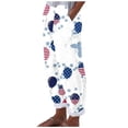 thumbnail image 2 of SELONE Independence Day Casual Pants Women Plus Size with Pockets Fashion Holiday Wear White S, 2 of 4