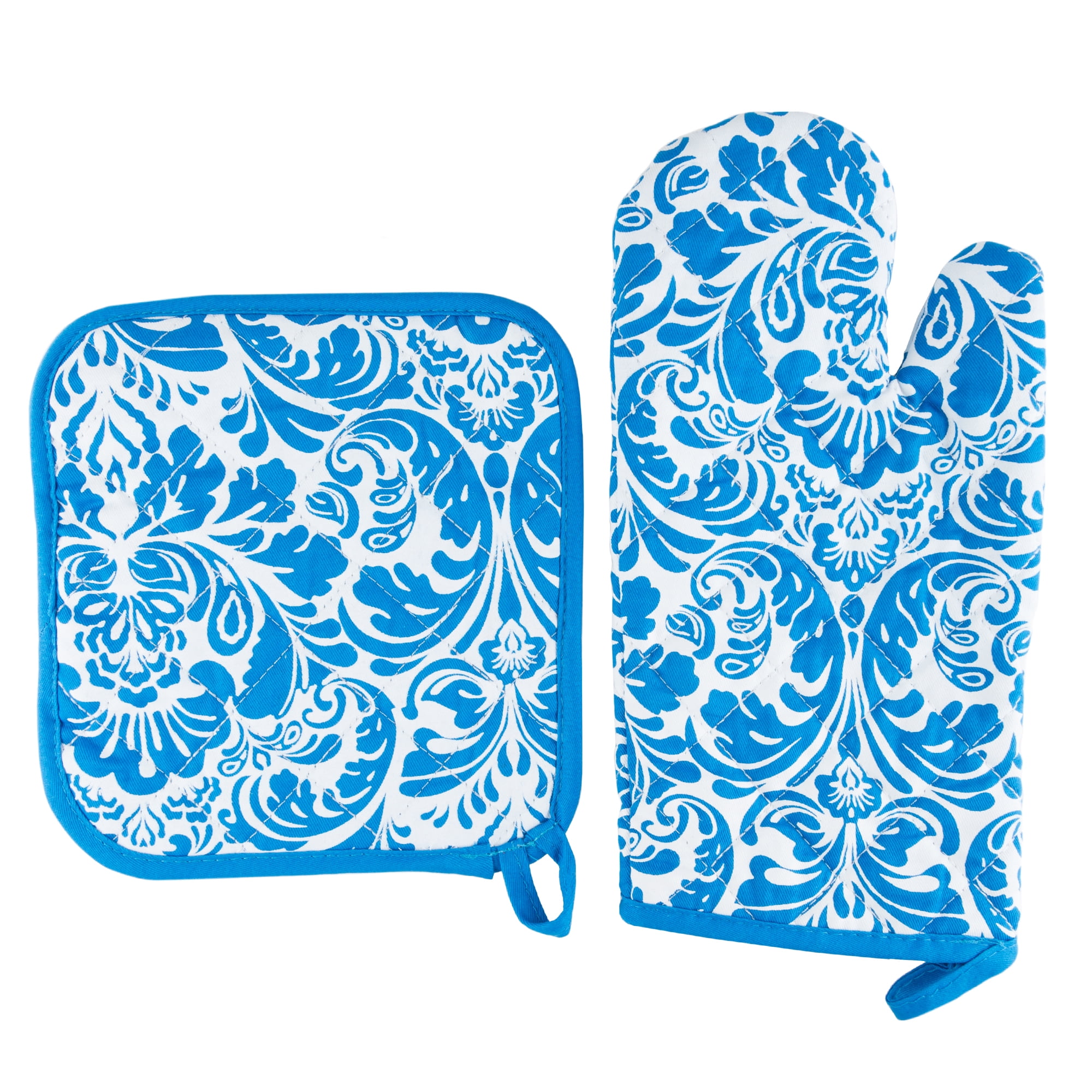 Oven Mitt And Pot Holder Set, Quilted And Flame And Heat Resistant By Somerset Home Walmart