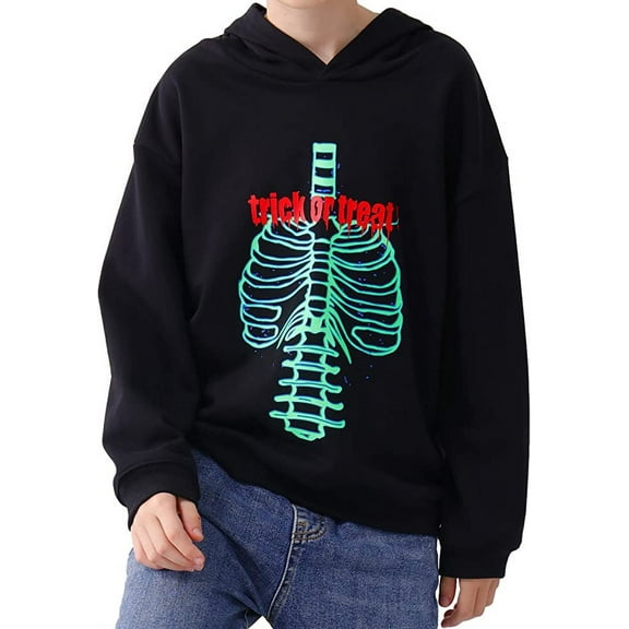 Novelty Skeleton Hoodie, Black, Size 3T