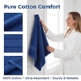 thumbnail image 2 of REGALWOVEN Solid Striped Hand Towels Set of 2, Cotton Soft Absorbent Bathroom Decorative Towel Navy Blue 14" x 30", 2 of 6
