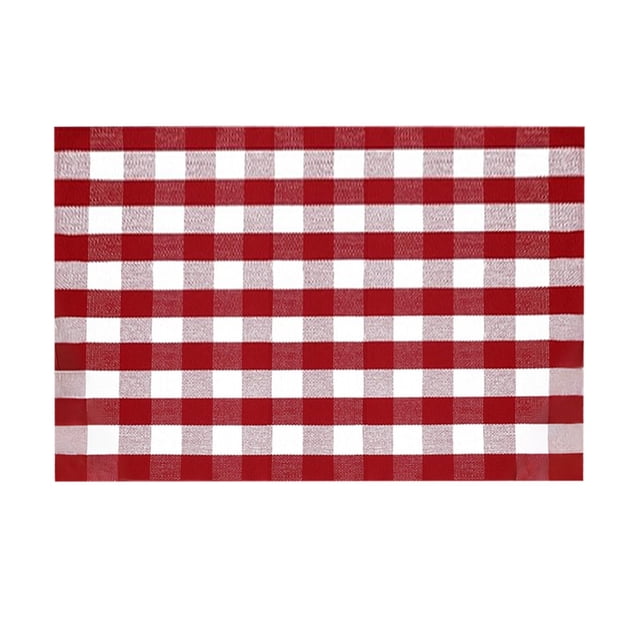 SIfdSeng My Items Red and White Checkered Rug Layered Rug Suitable for Front Door Entrance Outdoor Decorations Washable.
