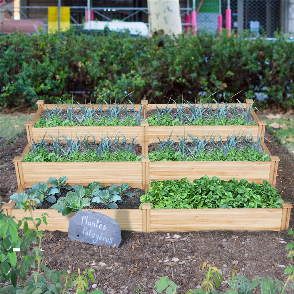 Renwick Wooden Raised Garden Bed, 96.7 x 24.6 x 10.6inch (L x W x H),Natural Wood
