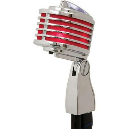 UPC: 0810100410056 | Heil Sound 364931 The Fin Retro-Styled Dynamic Cardioid Microphone Chrome Body & Red LED