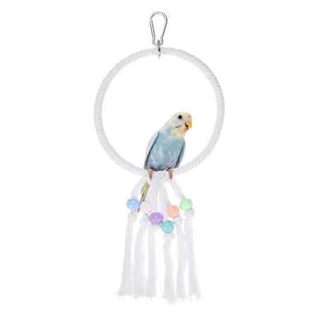 Uxcell Bird Rope Perch Swing Bird Rope Ring Perch 14 Inch, White