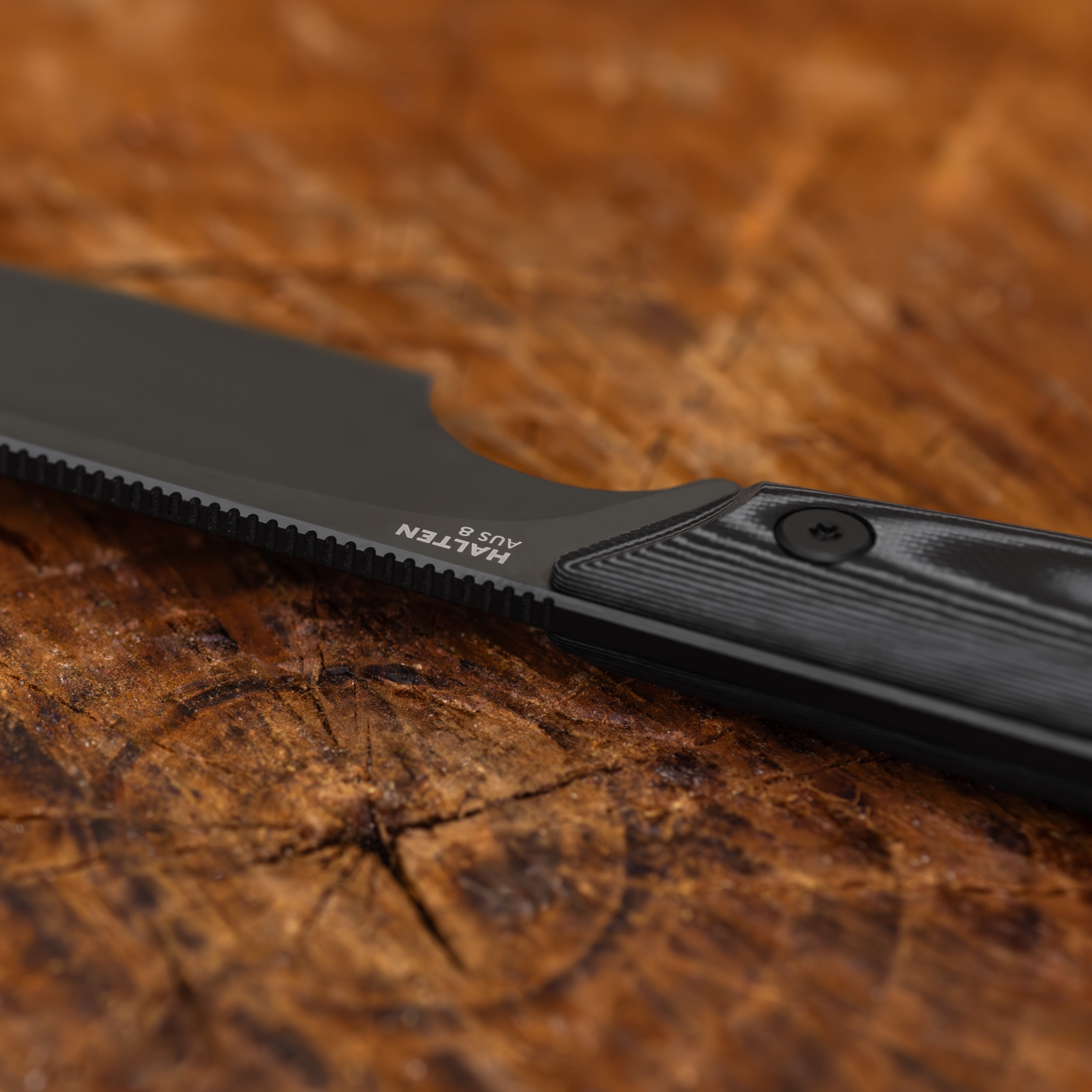 Swiss Tech Halten Fixed Blade, AUS-8, G10 Handle, Full Tang, 3.85 in Blade