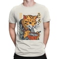 thumbnail image 2 of Ramen-Loving Cat Ukiyo-e Art Men's Off-White T-shirt, 2 of 3