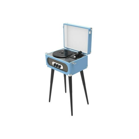 SYLVANIA SRC894-BLUE Bluetooth Retro Turntable with Stand & FM Radio (Blue)