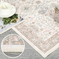 thumbnail image 6 of GlowSol 9' x 12' Large Area Rug Vintage Floral Print Rug Non Slip Low Pile Rug Soft Foldable Accent Rugs for Living Room Bedroom, Beige, 6 of 7