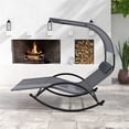 thumbnail image 4 of Costway Chaise Longue Extérieure à Double Bascule pour 2 Personnes avec Auvent et 2 Appuie-Têtes Amovibles, 4 of 10