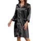 thumbnail image 3 of Camisón de mujer, camisón de mujer con cuello en V, vestido de pijama de color puro, camisón con bolsillo, alta capacidad, 3 of 6