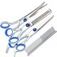 thumbnail image 2 of Dog Grooming Scissors Kit Stainless Steel Comfortable Adjustable Screw Professional 6 in 1 Grooming Scissors for Pet, 2 of 5