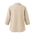thumbnail image 5 of Dpjklzsn Women's Collared Three-Quarter Sleeve Blouse, Cotton Linen Look Casual Shirt, 5 of 5