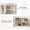 thumbnail image 7 of Homfa 70.8'' Tall Kitchen Pantry Storage Cabinet with Door Racks & Drawers, Modern 8 Doors Food Pantry Cabinet for Dining Room, Living Room, White, 7 of 7