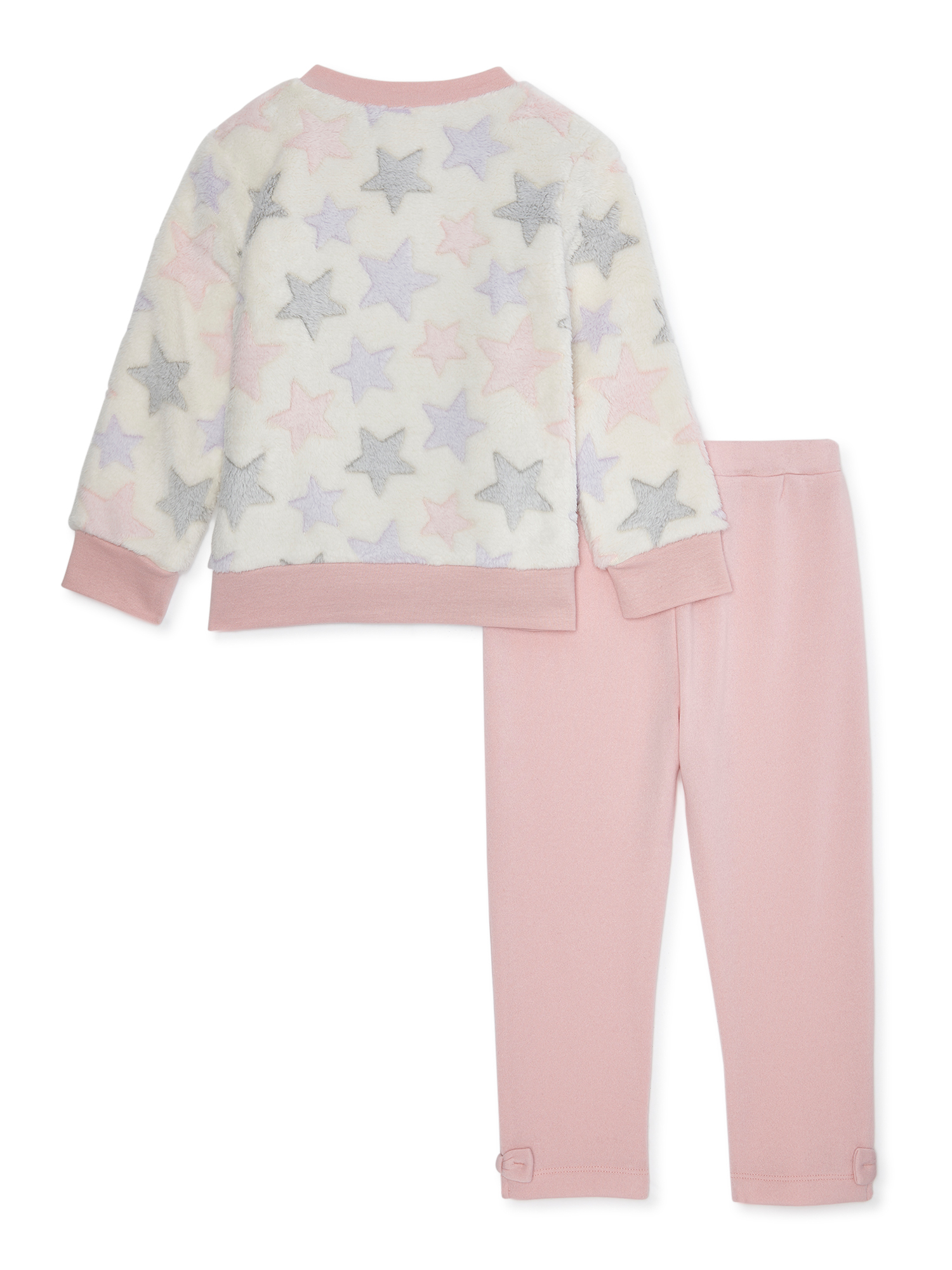 Wonder Nation Toddler Girl Minky Jacket, T-shirt & Pants, 3pc Outfit Set (2T-5T) - image 4 of 5