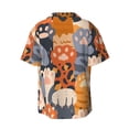 thumbnail image 4 of Goofa Cute Cat Paw Printed Men's Casual Short-sleeved Shirt,Lightweight Breathable Button-down,Summer Casual men's top,Versatile Fashion shirt-, 4 of 7