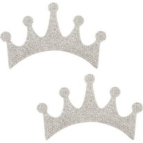 2Pcs Bling Crown Car Emblem Crystal Princess Crown Car Stickers Glass Rhinestone Crown Sticker Waterproof