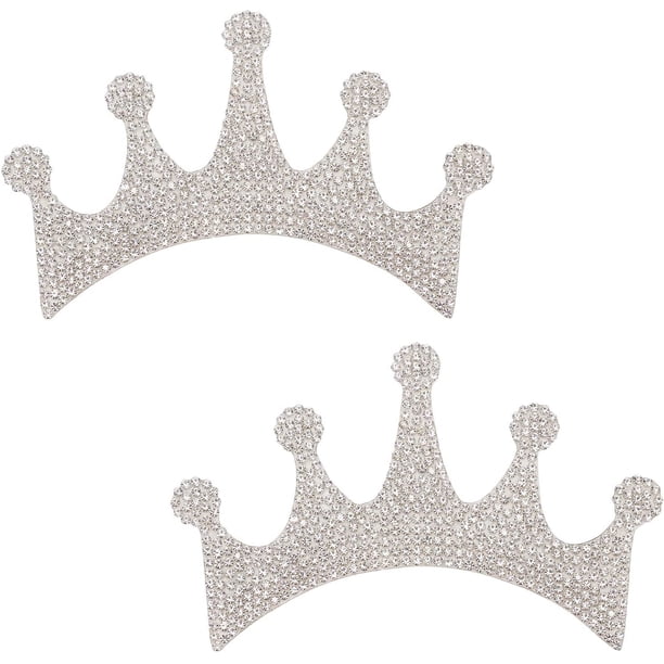 pegatinas de corona de princesa reina con diamantes de imitación, corona plateada, decoración para coche, resistente al agua, para parachoques, ventanas, portátiles, 2,55 x 3,93 pulgadas