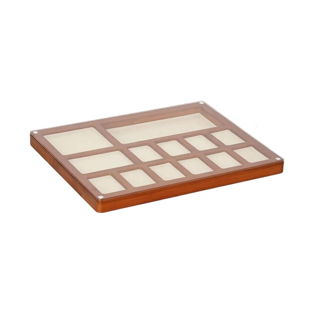 Bandeja organizadora para clasificar cuentas, caja de almacenamiento para coleccionables y bandeja para exhibir joyas. 35cm x 225cm x 2cm