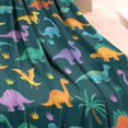 thumbnail image 3 of Dinosaur and Palm Tree Pattern Blanket,Comfortable Soft Flannel Throw Blanket,All Season,Warm Lightweight Blankets for Sofa Bed Couch Living Room Chair,30"x40", 3 of 4