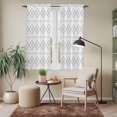 thumbnail image 6 of Grey Boho Kitchen Curtains 63 Inch Length, Vintage Ethnic Tribe Abstract Art Tiers Curtains for Living Room Berdoom Bathroom, Light Filtering Drapes Rod Pocket Window Treatment 2 Panels 42"Wx63"L, 6 of 8