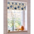 thumbnail image 4 of Valances for Windows Thanksgiving Blue Pumpkin Rod Pocket Cafe Window Treatments Valance Curtains for Kitchen Bathroom Laundry Basement Windows 60"x14", 4 of 6