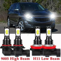 For Chevrolet Equinox 2010-2017 LED Headlight High Low Beam Bulbs Upgrade Kit 6000K Pure White Pack of 4